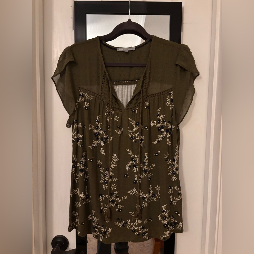 Daniel Rainn Olive Floral Top